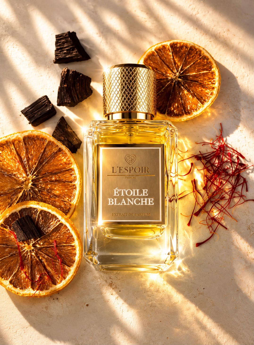 Étoile Blanche Extrait de Parfum met sinaasappel, saffraan en hout